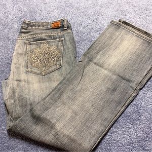 Stella boot size W10 express jeans with rhinestones back pocket detail